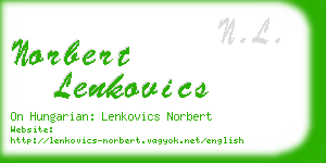 norbert lenkovics business card